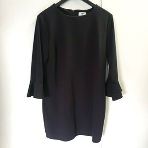 Old Navy Black Long Bell Sleeve Shift Dress Whimsy Goth Women's Size L